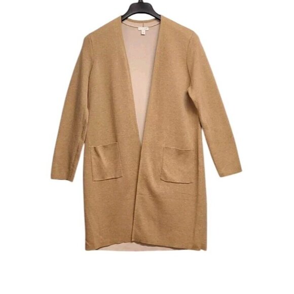 J. Jill Sweaters - J Jill Womens Medium Tan Duster Cardigan Neutral Minimalist Capsule Wardrobe